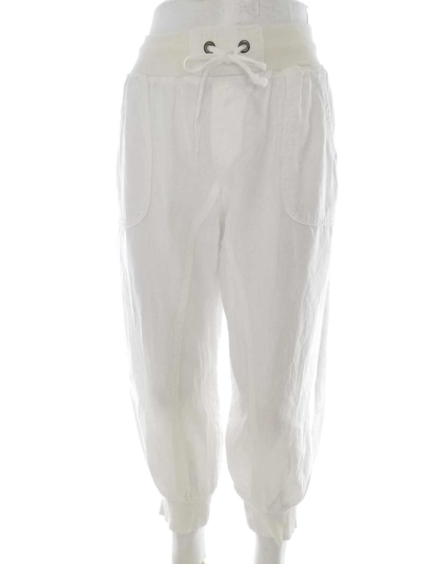 CONTAINER Rozmiar 36 Kolor Biały Spodnie Casual Materiał Len 100%