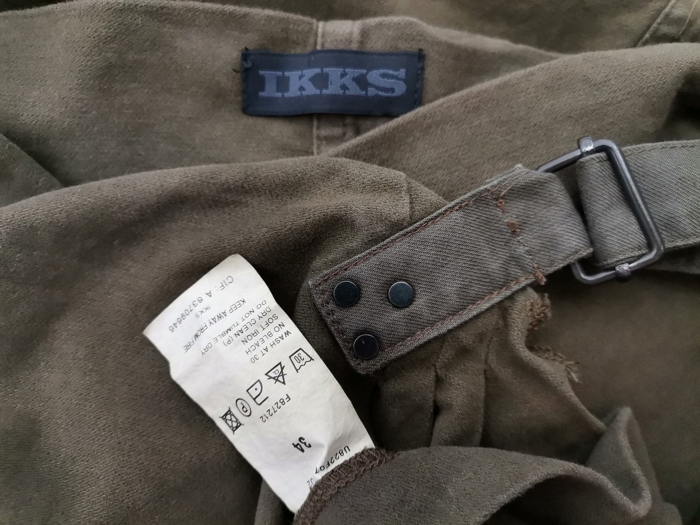 IKKS Rozmiar 34 Kolor Khaki Spódnica Zawijana Midi Materiał Bawełna