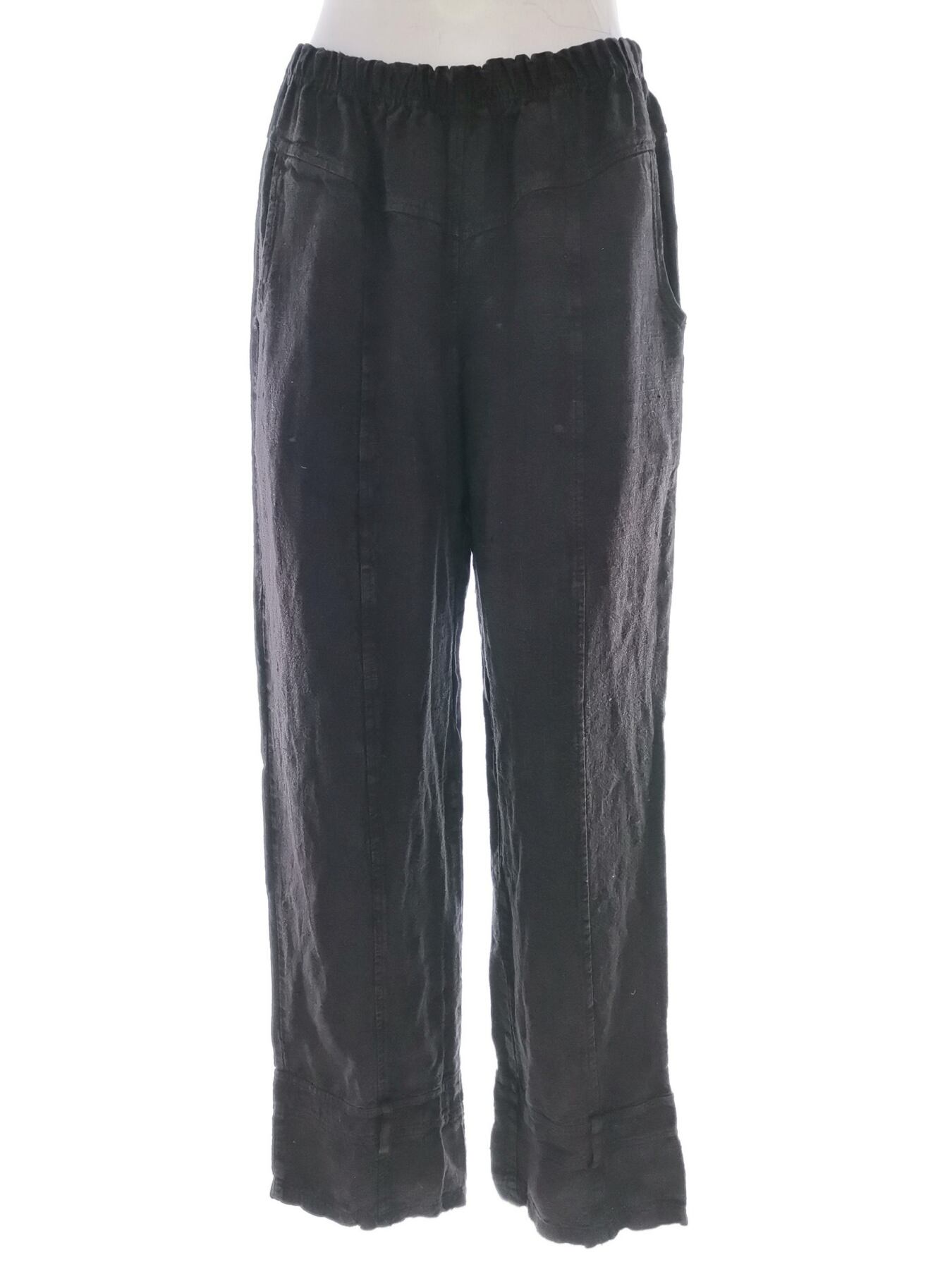 Uno Rozmiar 1 (38) Kolor Czarny Spodnie Casual Materiał Len 100%