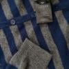 Jaeger Rozmiar M Kolor Szary Pasy Okrągły dekolt Długi Zapinany Kardigan Długi rękaw Materiał Wiskoza Cienka dzianina