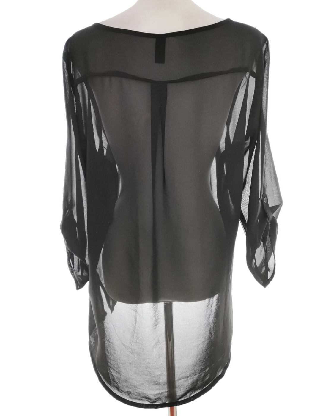 Vero moda Rozmiar XL Kolor Czarny Okrągły dekolt Tunika Bluzka Rękaw 3/4 Vero moda Rozmiar XL Kolor Czarny Okrągły dekolt Tunika Bluzka Rękaw 3/4