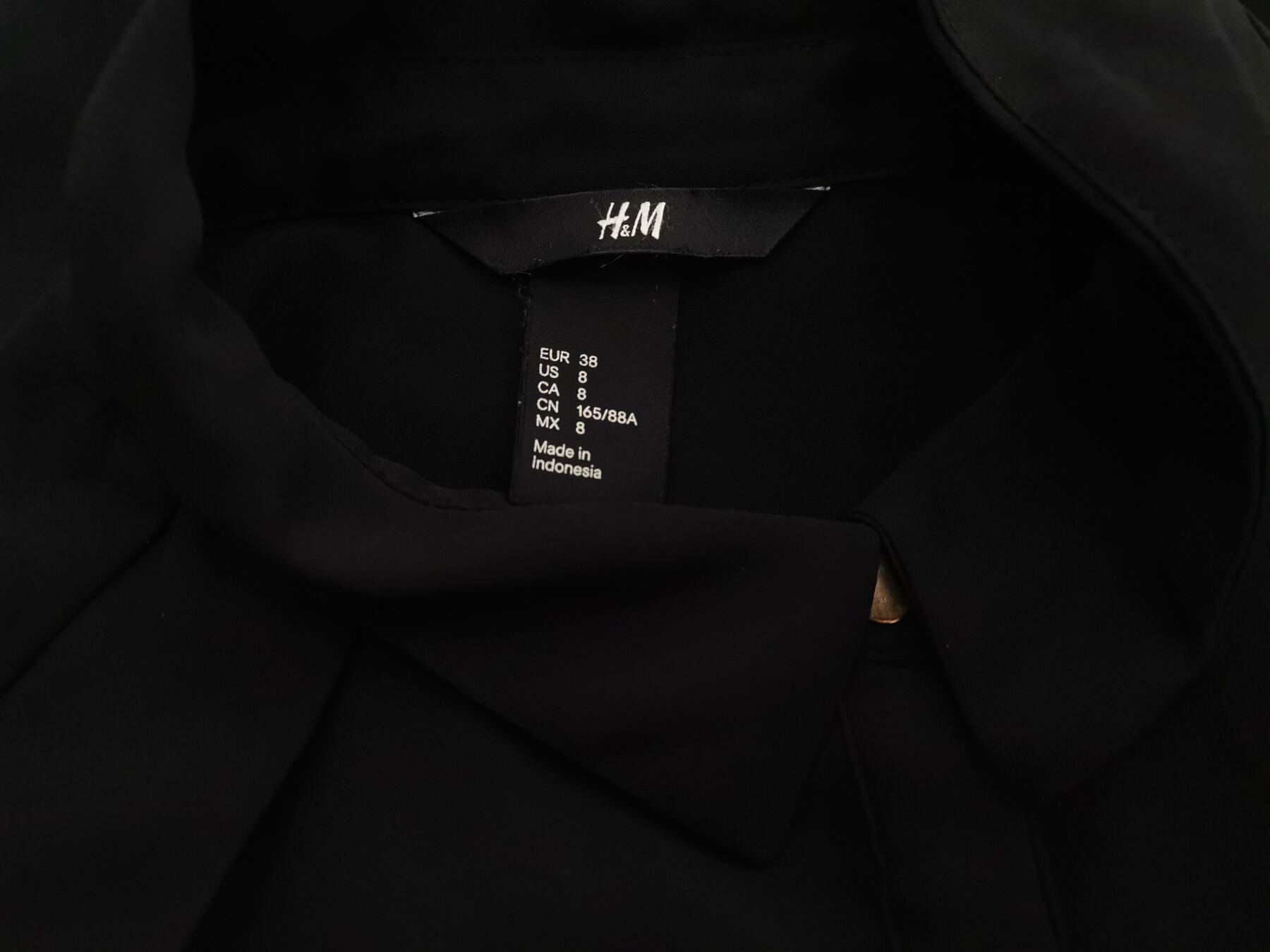 IMG_20221020_141330.jpg H&m Rozmiar 38 Kolor Czarny Kołnierz Koszula Zapinana Bluzka Długi rękaw