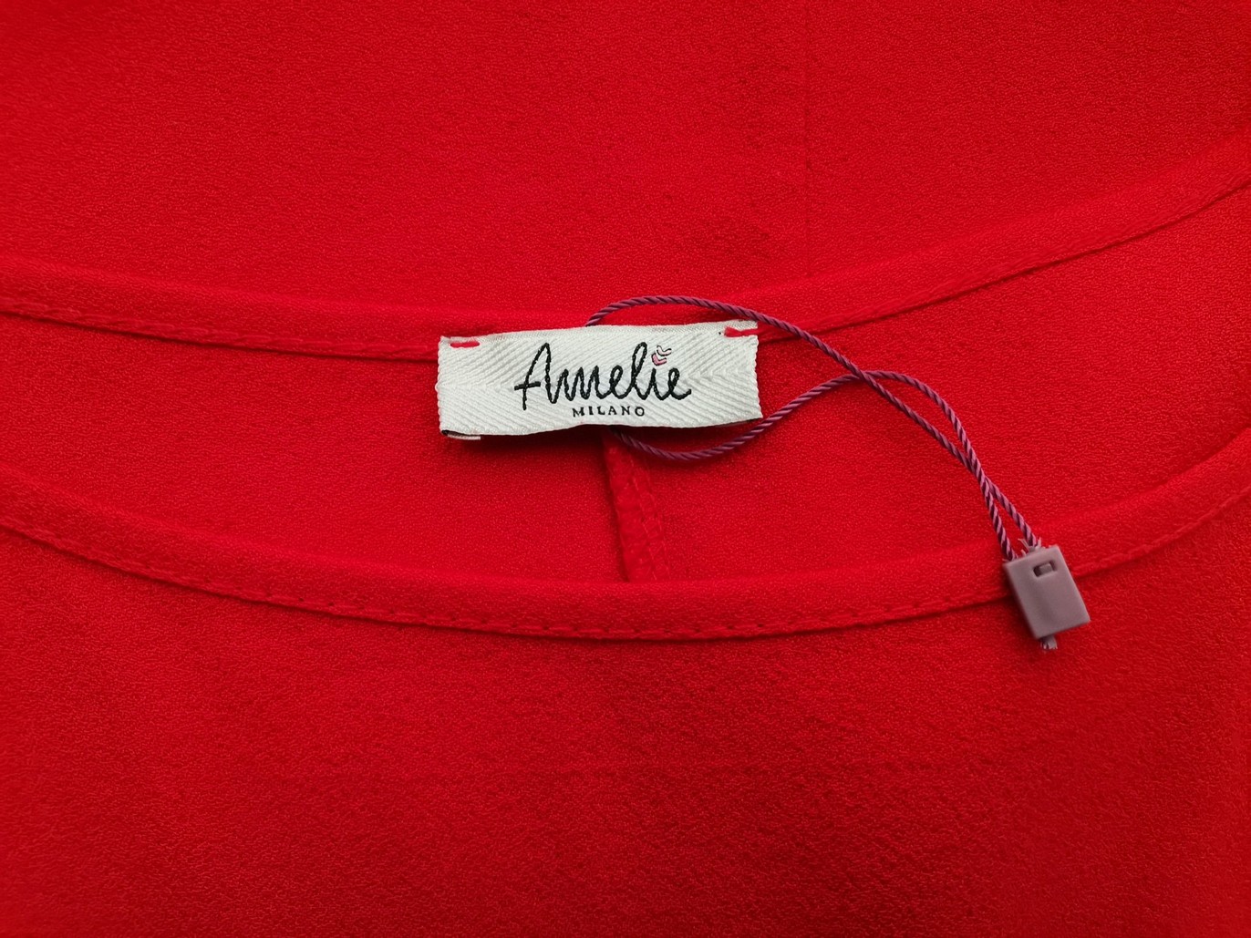 Amelie Milano Rozmiar 46/48 Kolor Czerwony Okrągły dekolt Bluzka Bezrękawnik Materiał Rayon