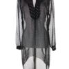 Laura ashley Rozmiar 10 (36) Kolor Czarny Grochy Split Crew Neck Tunika Bluzka Długi rękaw