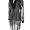 Laura ashley Rozmiar 10 (36) Kolor Czarny Grochy Split Crew Neck Tunika Bluzka Długi rękaw