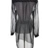 Laura ashley Rozmiar 10 (36) Kolor Czarny Grochy Split Crew Neck Tunika Bluzka Długi rękaw