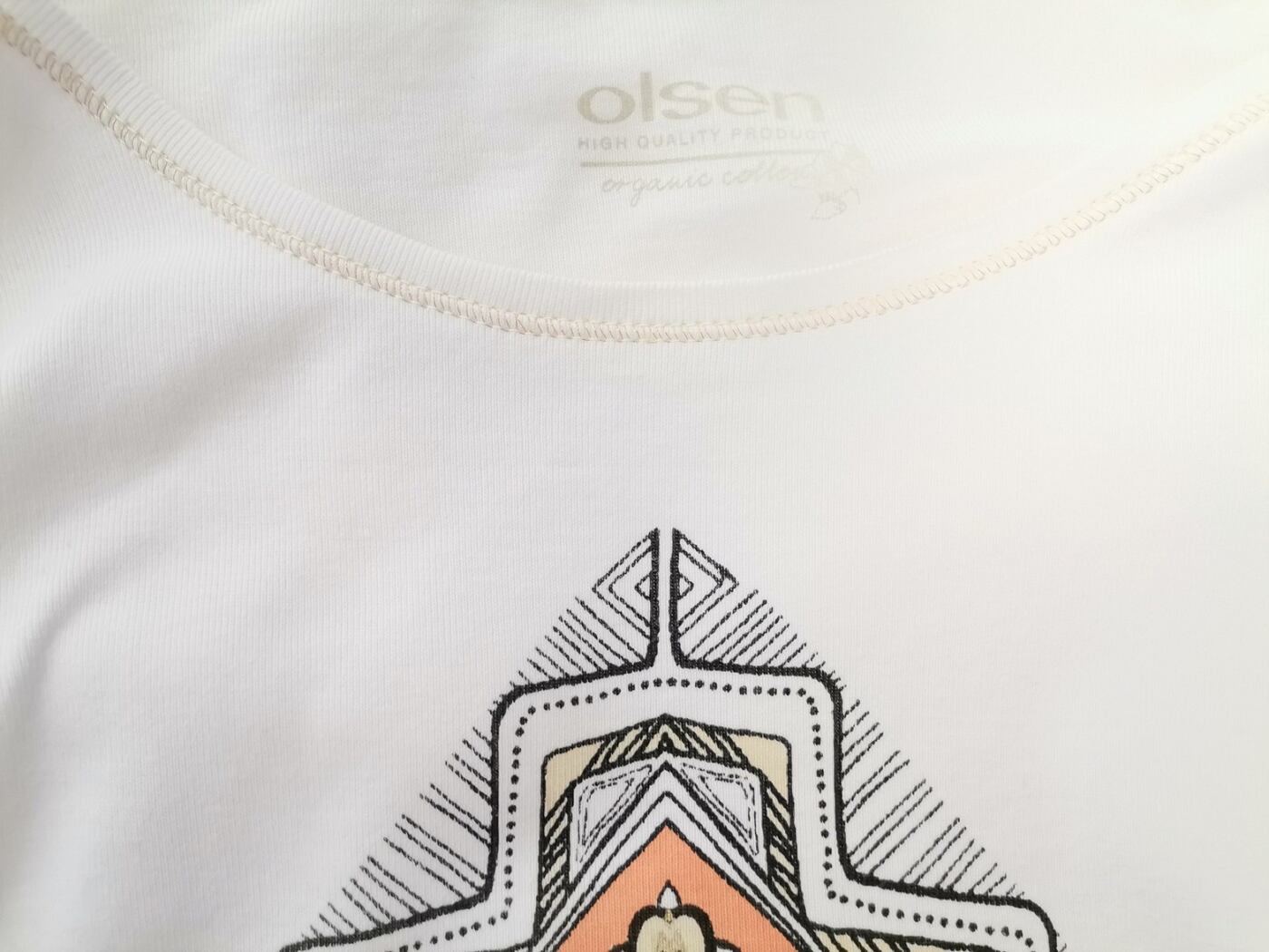 IMG_20221025_104805.jpg Olsen Rozmiar 42 Kolor Biały Okrągły dekolt Bluzka Długi rękaw Materiał Bawełna 100%