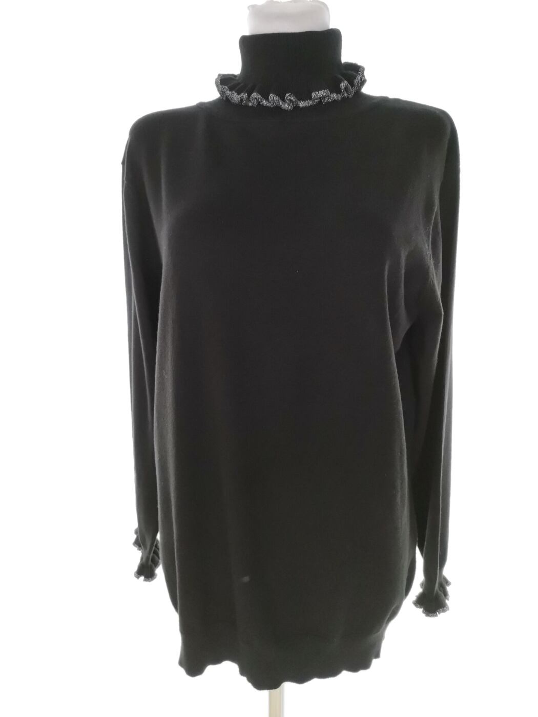 Mudflower Rozmiar L/XL Kolor Czarny Golf Tunika Bluzka Długi rękaw Materiał Wiskoza