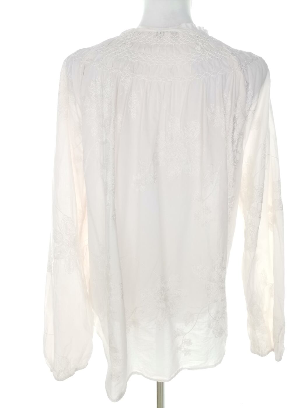 DEA KUDIBAL Rozmiar XL Kolor Kremowy Keyhole Crew Neck Bluzka Długi rękaw Materiał Bawełna 100%