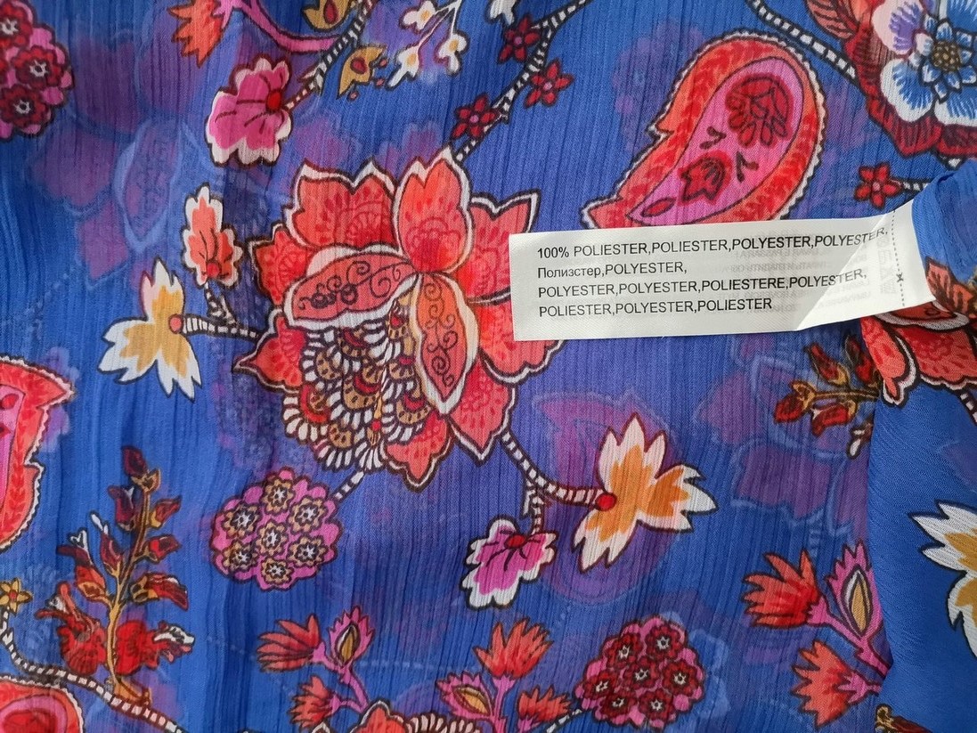 venca Rozmiar S (34/36) Kolor Niebieski Kołnierz Bluzka Rękaw 3/4
