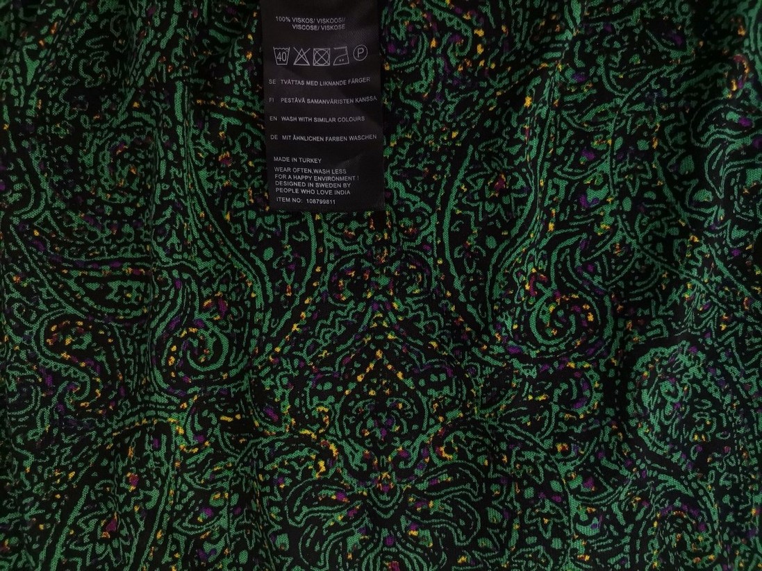 Indiska Rozmiar XL Kolor Zielony A-Line Spódnica Midi Materiał Wiskoza 100%