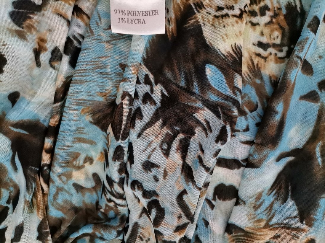 Rozmiar 40 Kolor Niebieski Panterka A-Line Spódnica Midi