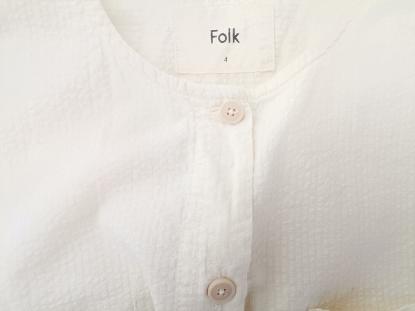 Folk Rozmiar 4 (46) Kolor Kremowy Crew Neck Bluzka Zapinana Długi rękaw Materiał Bawełna 100%