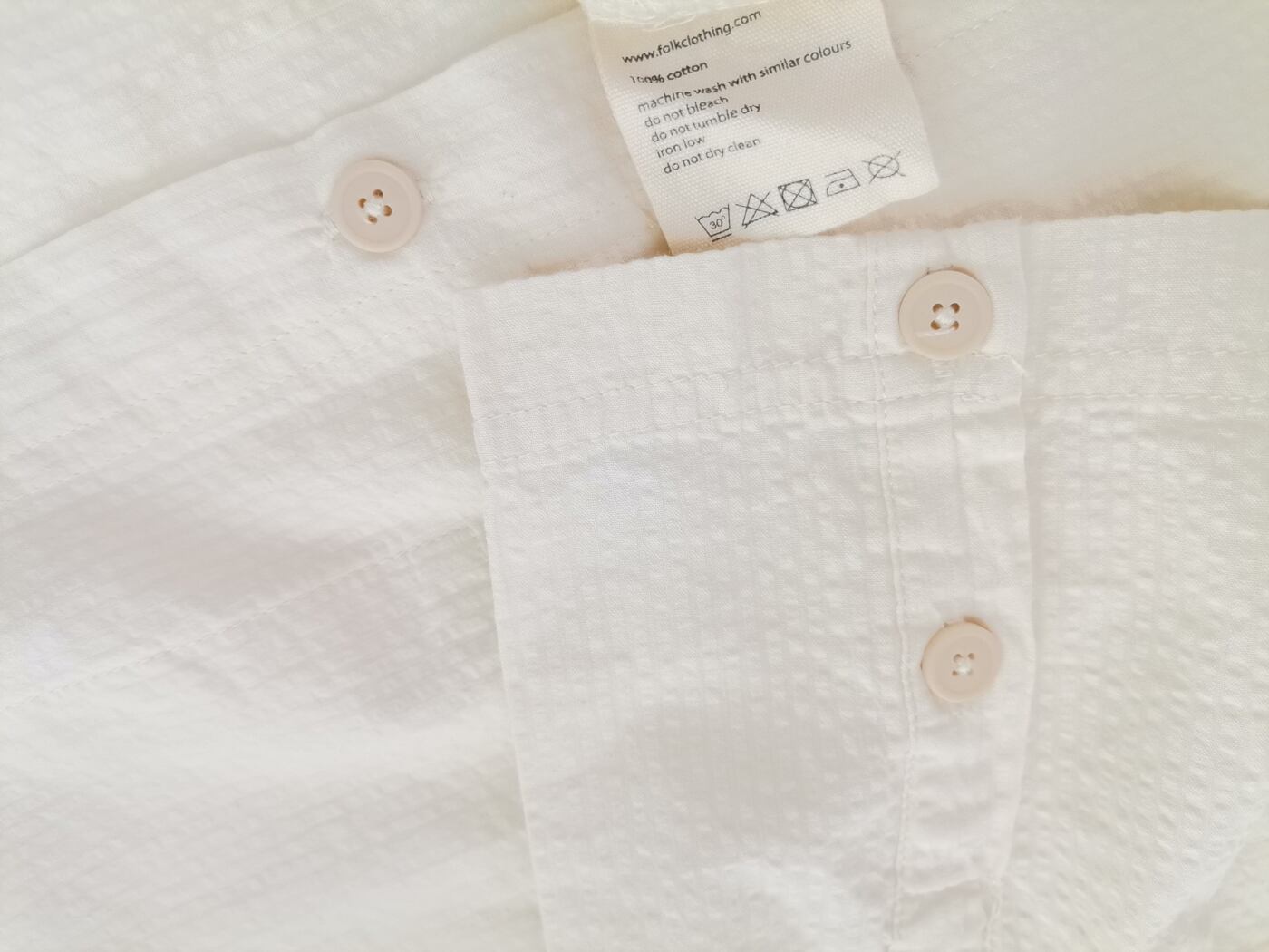 Folk Rozmiar 4 (46) Kolor Kremowy Crew Neck Bluzka Zapinana Długi rękaw Materiał Bawełna 100%