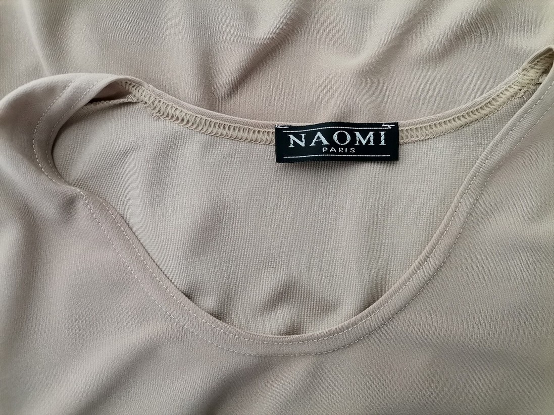 Naomi Paris Rozmiar 34/36 Kolor Beżowy Okrągły dekolt Bluzka Rękaw 3/4