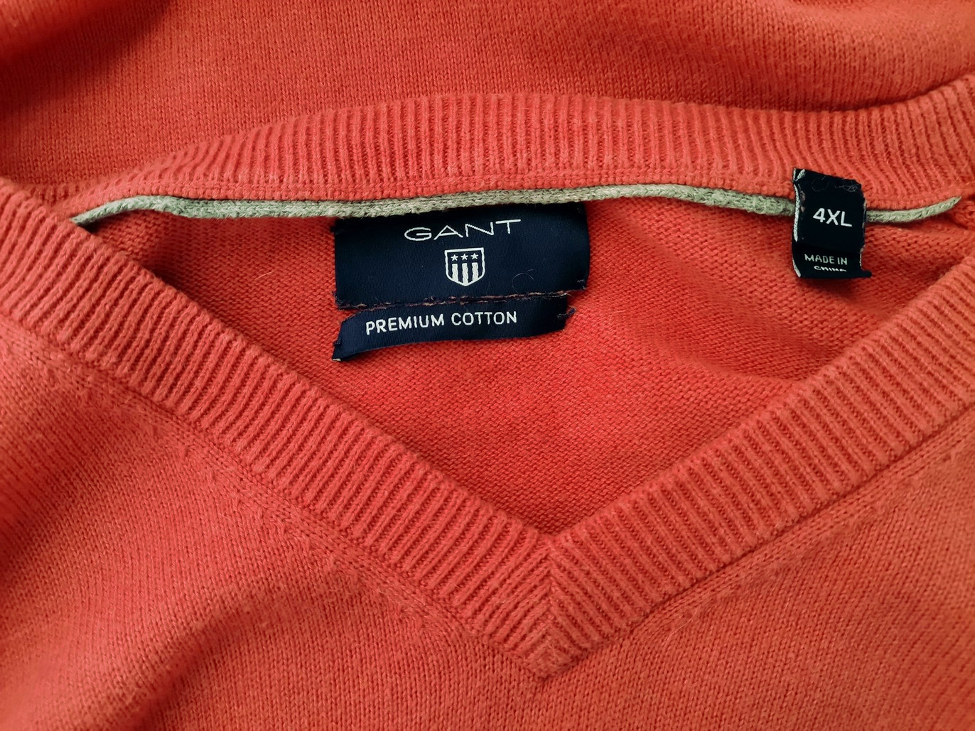 IMG_20221102_140128.jpg Gant Rozmiar 4XL Kolor Pomarańczowy Męski Sweter Długi rękaw Materiał Bawełna 100%