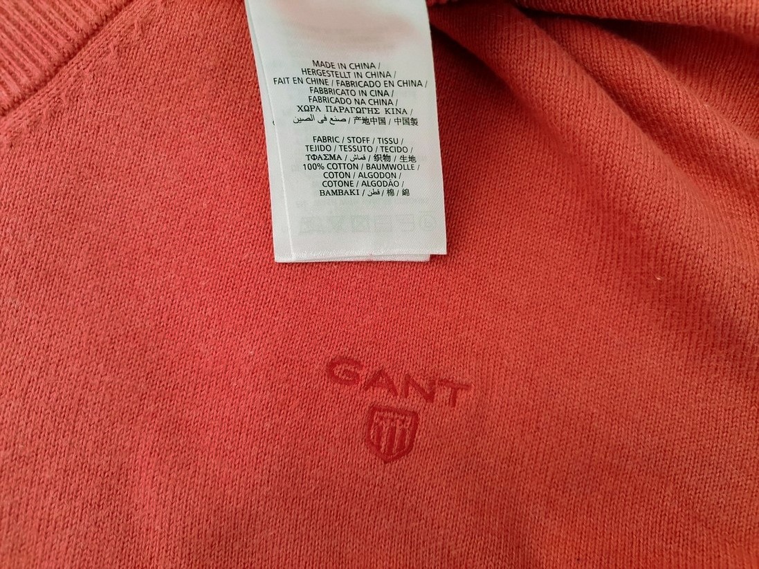 IMG_20221102_140144.jpg Gant Rozmiar 4XL Kolor Pomarańczowy Męski Sweter Długi rękaw Materiał Bawełna 100%