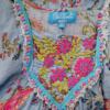 Vintage Rozmiar M Kolor Niebieski Paisley Kwadratowy dekolt Tunika Bluzka Krótki rękaw Materiał Bawełna 100%