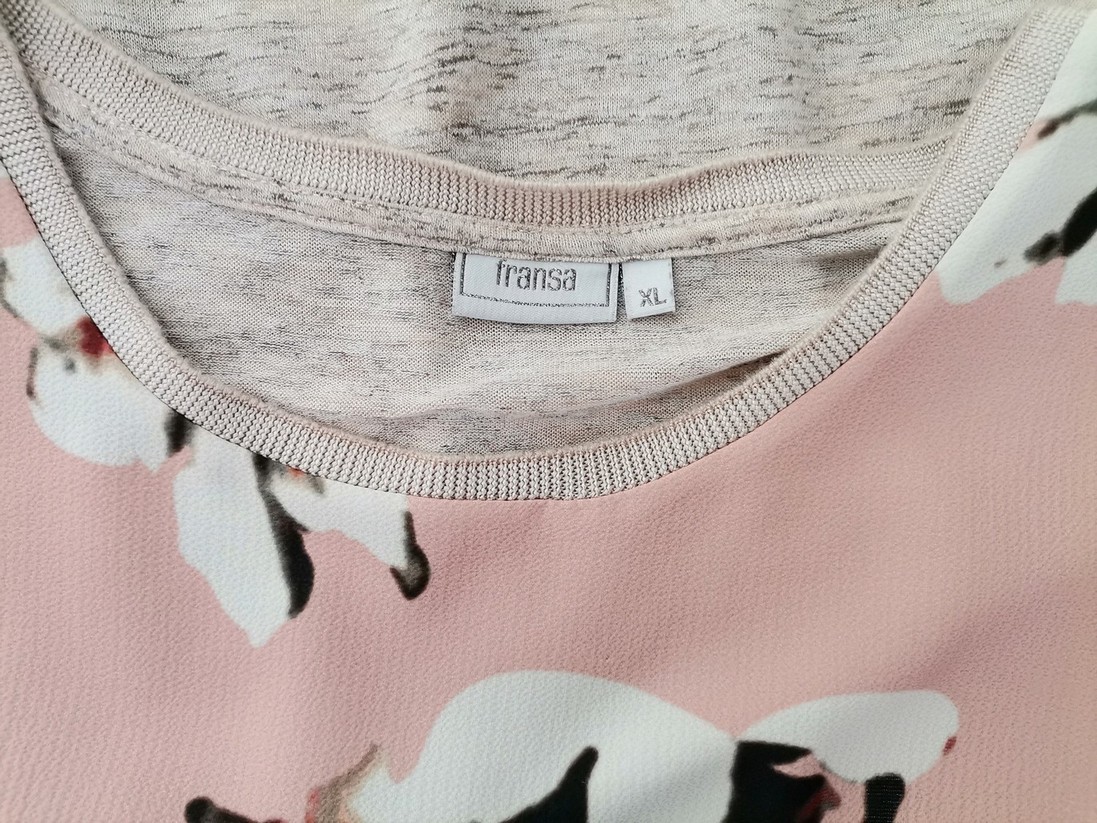 Fransa Rozmiar XL Kolor Szary Okrągły dekolt Tunika Bluzka Krótki rękaw Fransa Rozmiar XL Kolor Szary Okrągły dekolt Tunika Bluzka Krótki rękaw