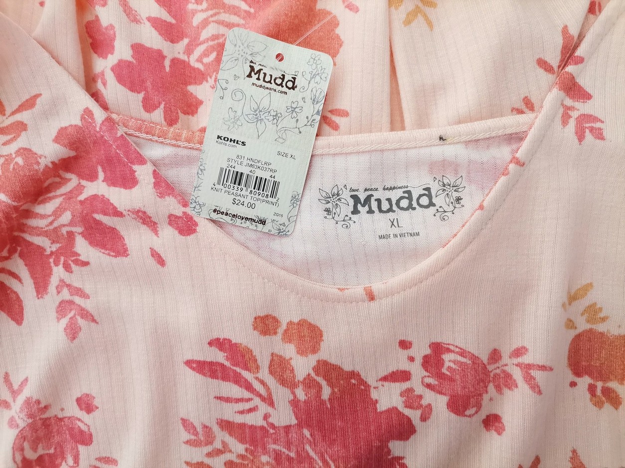 IMG_20221104_105752.jpg Mudd Rozmiar XL Kolor Beżowy Okrągły dekolt Bluzka Długi rękaw Materiał Rayon