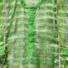 Vintage Rozmiar 42/44 Kolor Zielony Krata Crew Neck Tunika Popover Bluzka Rękaw 3/4