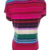 Ted Baker Rozmiar 4 (44) Kolor Kolorowa Pasy Crew Neck Bluzka Krótki rękaw Materiał Wiskoza
