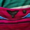 Ted Baker Rozmiar 4 (44) Kolor Kolorowa Pasy Crew Neck Bluzka Krótki rękaw Materiał Wiskoza
