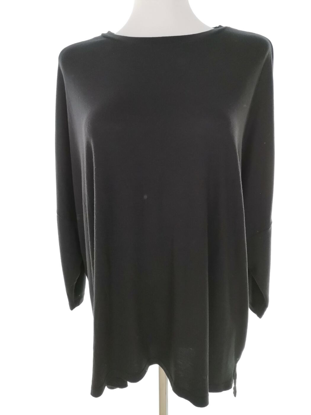 Vintage Rozmiar 54/56 Kolor Czarny Okrągły dekolt Tunika Bluzka Rękaw 3/4 Vintage Rozmiar 54/56 Kolor Czarny Okrągły dekolt Tunika Bluzka Rękaw 3/4