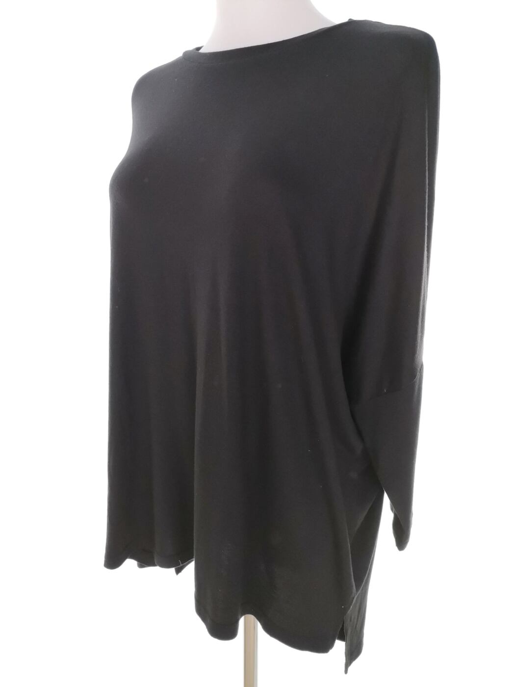 Vintage Rozmiar 54/56 Kolor Czarny Okrągły dekolt Tunika Bluzka Rękaw 3/4 Vintage Rozmiar 54/56 Kolor Czarny Okrągły dekolt Tunika Bluzka Rękaw 3/4