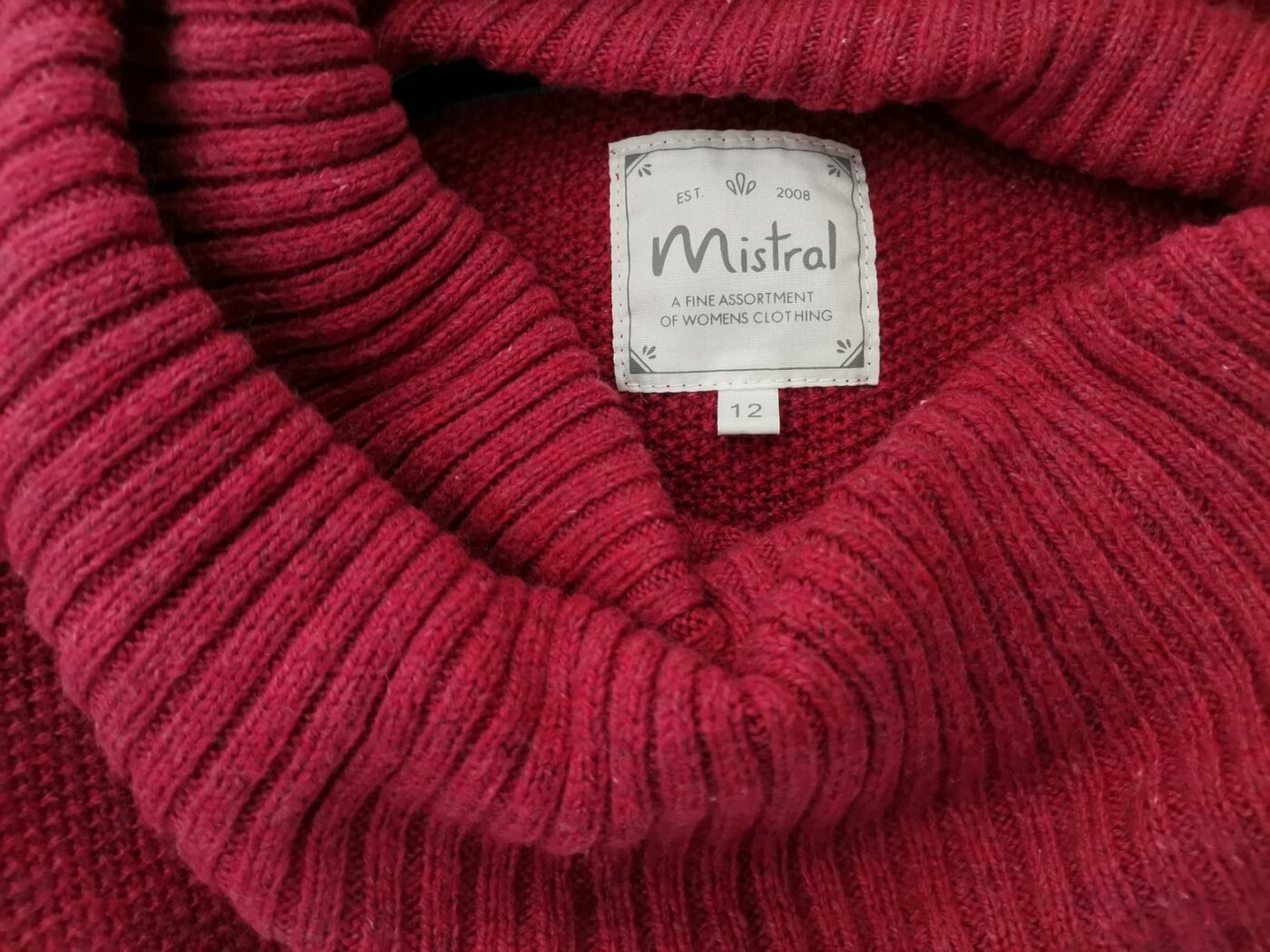 Mistral Rozmiar 12 (40) Kolor Fuksja Drapowany dekolt Tunika Bluzka Dzianina Długi rękaw Materiał Bawełna Mistral Rozmiar 12 (40) Kolor Fuksja Drapowany dekolt Tunika Bluzka Dzianina Długi rękaw Materiał Bawełna