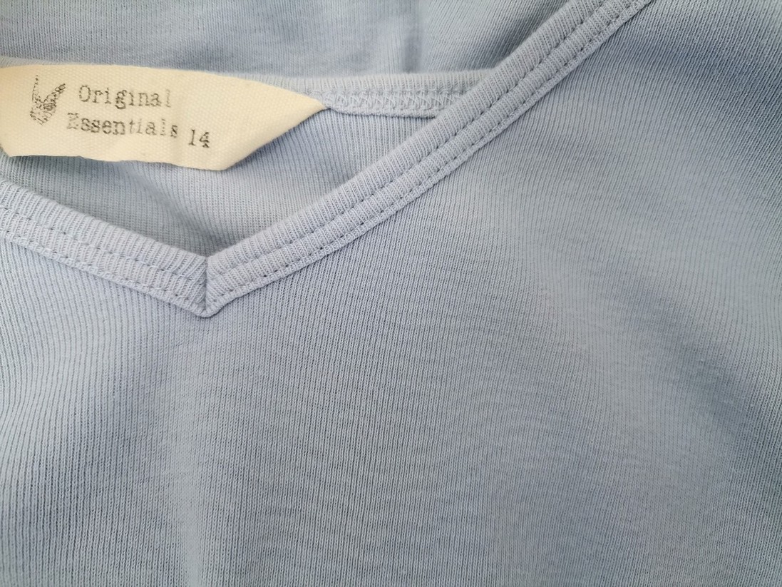 Essentials Collection Rozmiar 14 (42) Kolor Niebieski W serek Bluzka Długi rękaw Materiał Bawełna 100%