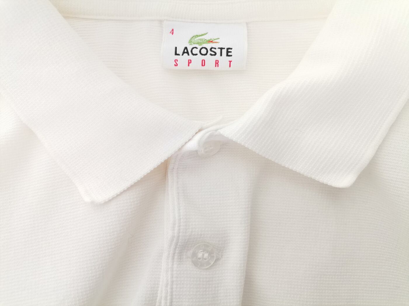 IMG_20221108_125641.jpg Lacoste Rozmiar 4 (XL) Kolor Biały Kołnierz Męska Koszula Polo Krótki rękaw Materiał Bawełna 100%