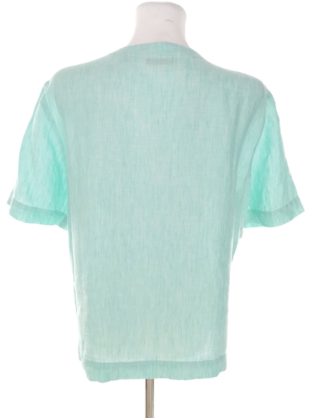 ORVIS Rozmiar M Kolor Niebieski Crew Neck Bluzka Zapinana Krótki rękaw Materiał Len 100%