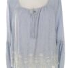 Hollister Rozmiar L Kolor Niebieski Pasy Keyhole Crew Neck Bluzka Długi rękaw Materiał Wiskoza 100%