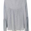 Hollister Rozmiar L Kolor Niebieski Pasy Keyhole Crew Neck Bluzka Długi rękaw Materiał Wiskoza 100%