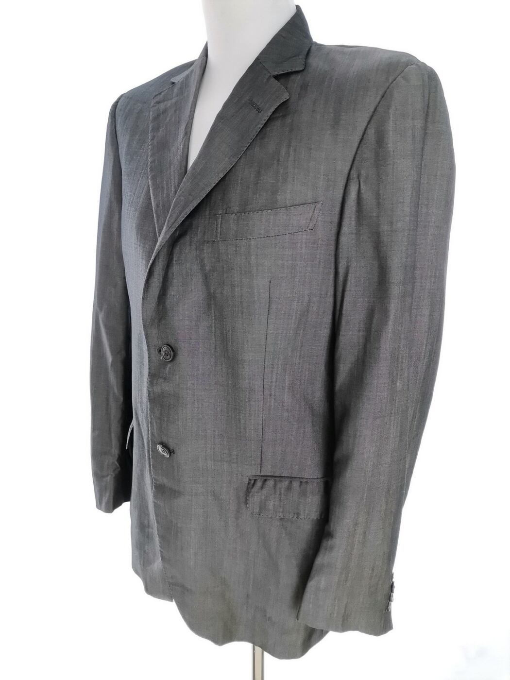IMG_20221110_123634.jpg Zegna Rozmiar 52 Kolor Szary Męska Marynarka Długi rękaw Materiał Wełna