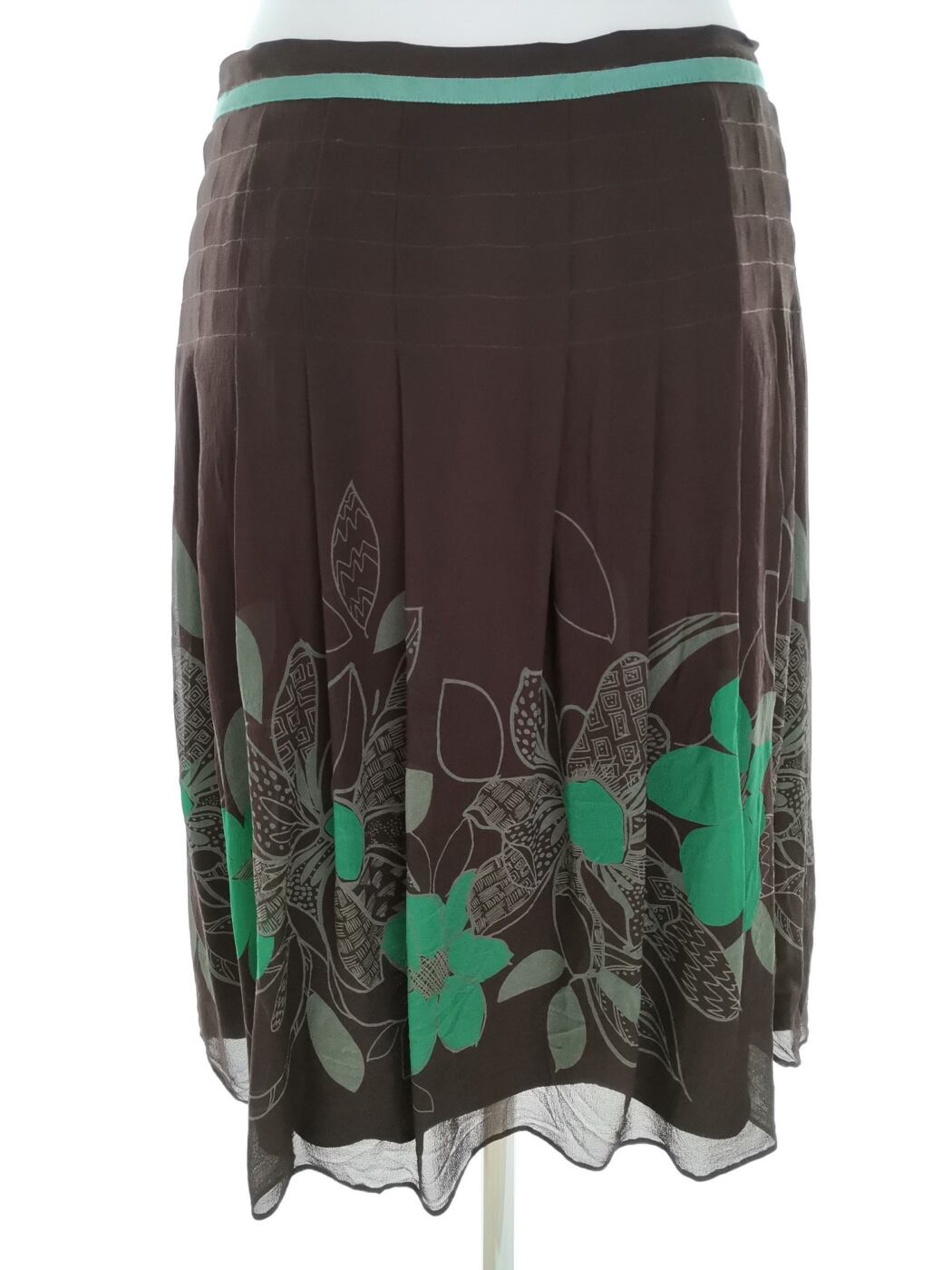 IMG_20221110_133323.jpg Ted Baker Rozmiar 1 (36) Kolor Brązowy A-Line Spódnica Do Kolan Materiał Jedwab 100%