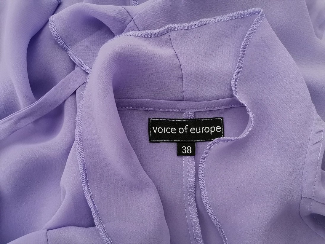 Voice of Europe Rozmiar 38 Kolor Fioletowy Głęboki Serek Bluzka Zawijana Rękaw 3/4