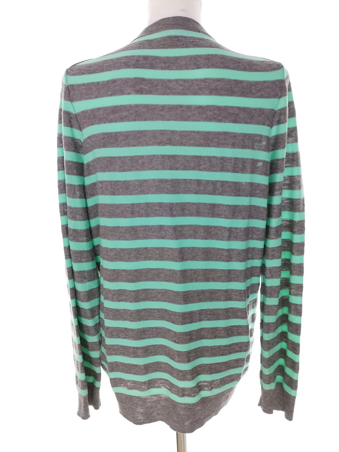 J.Crew Rozmiar S Kolor Miętowy Pasy W serek Kardigan Zapinany Długi rękaw Materiał Bawełna Cienka dzianina