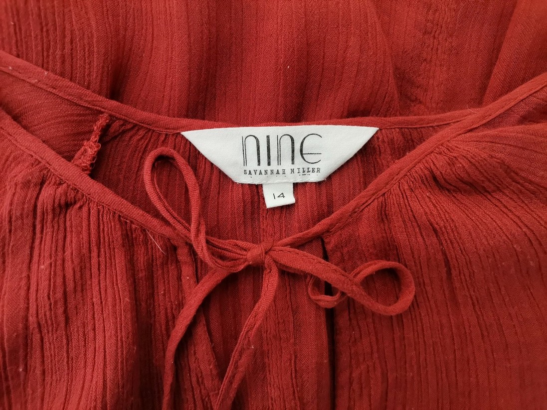 IMG_20221115_142635.jpg NINE Savannah Miller Rozmiar 14 (42) Kolor Pomarańczowy Keyhole Crew Neck Bluzka Długi rękaw Materiał Modal 100%
