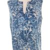 Anokhi for East Rozmiar 12 (40) Kolor Niebieski Split Crew Neck Bluzka Bezrękawnik Materiał Bawełna 100%