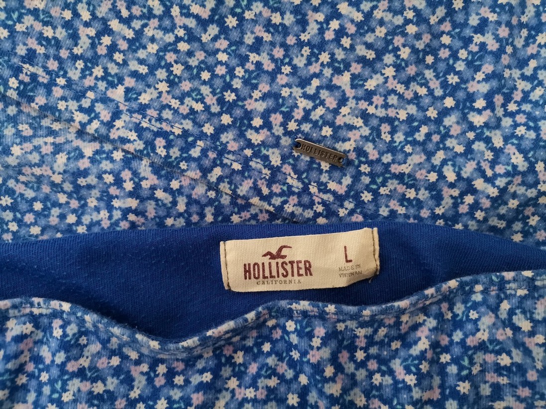 IMG_20221122_120307.jpg Hollister Rozmiar L Kolor Niebieski Spódnica Prosta i Ołówkowa Do Kolan Materiał Bawełna