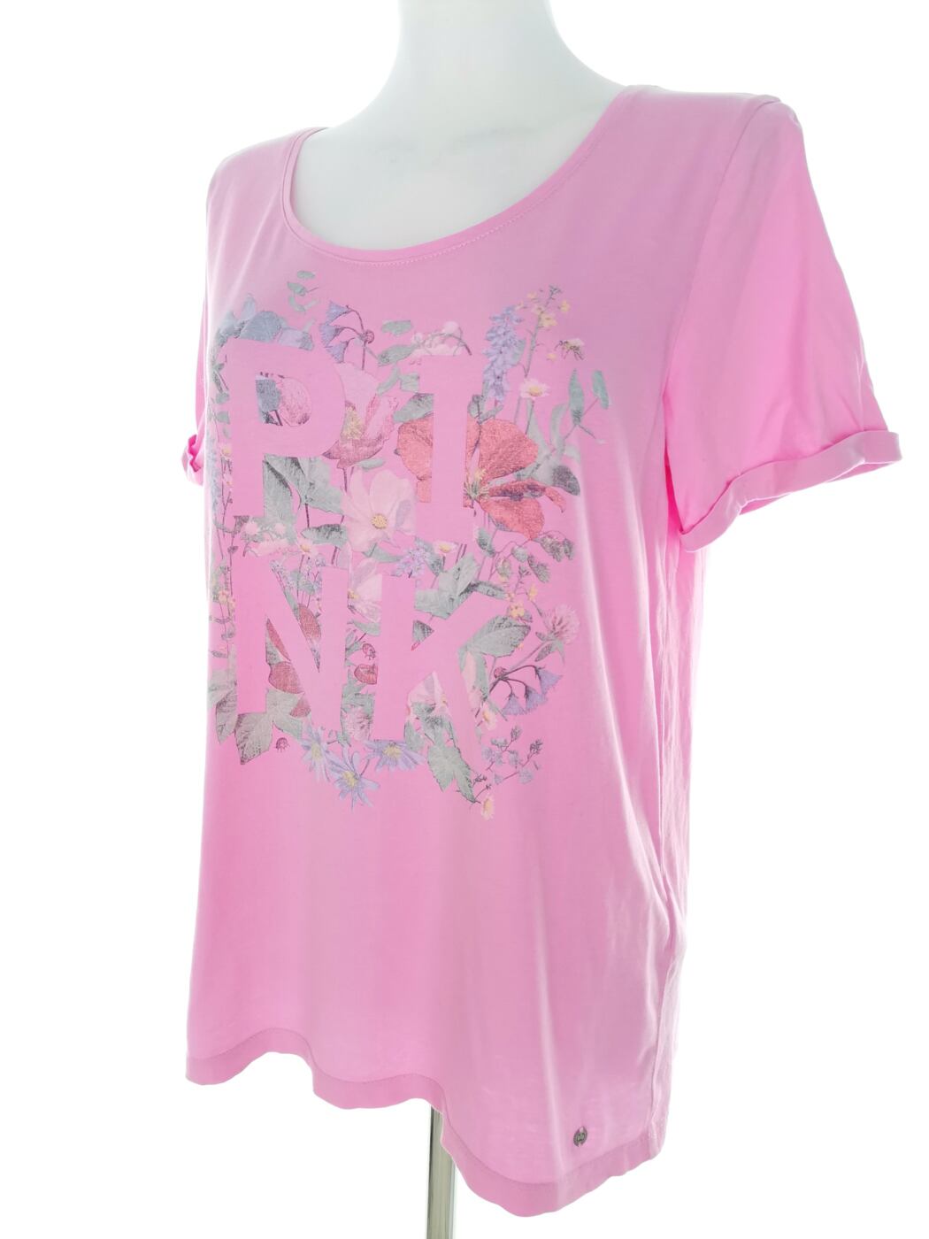 IMG_20221123_103203.jpg Gerry weber Rozmiar 40 Kolor Różowy Okrągły dekolt T-Shirt Krótki rękaw Materiał Bawełna 100%
