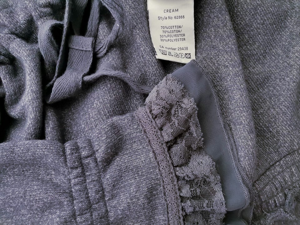 IMG_20221125_142407.jpg Cream Rozmiar M Kolor Niebieski High Neck Sweter Rękaw 3/4 Materiał Bawełna Cienka dzianina