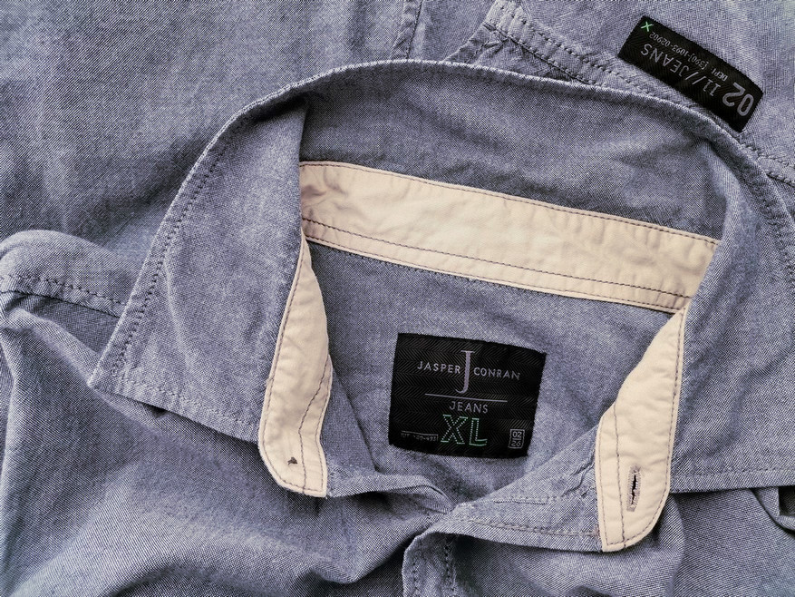 IMG_20221216_141613.jpg Jasper Conran Rozmiar XL Kolor Niebieski Kołnierz Męska Koszula Casual Długi rękaw Materiał Bawełna 100%