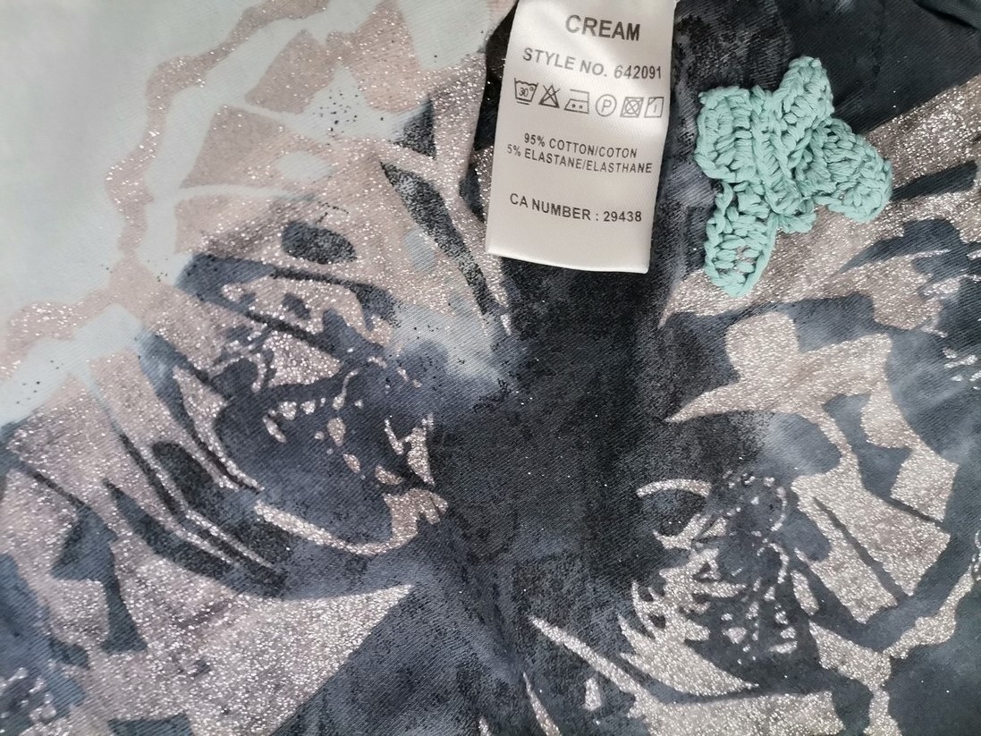 IMG_20221219_123838.jpg Cream Rozmiar S Kolor Niebieski Spódnica Prosta i Ołówkowa Do Kolan Materiał Bawełna