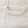 Vintage Rozmiar 46/48 Kolor Kremowy Crew Neck Sweter Długi rękaw Dzianina kablowa