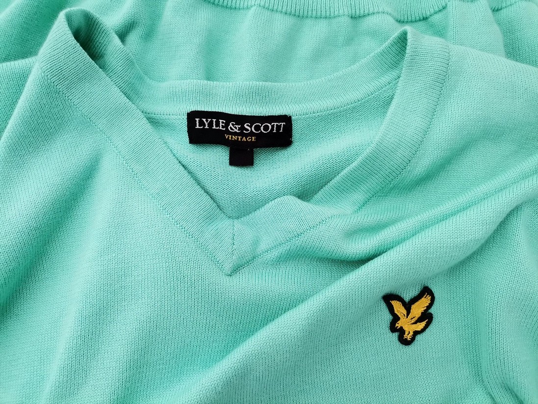Lyle & Scott Rozmiar XL Kolor Miętowy Męski Sweter Długi rękaw Materiał Bawełna 100%