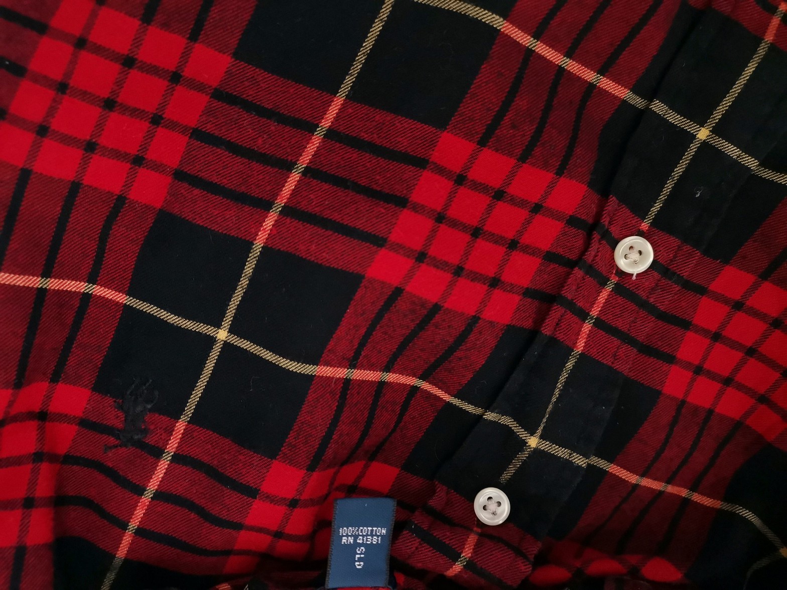 IMG_20230104_132019.jpg Ralph Lauren Rozmiar XXL Kolor Czerwony Krata Kołnierz Męska Koszula Casual Długi rękaw Materiał Bawełna 100%