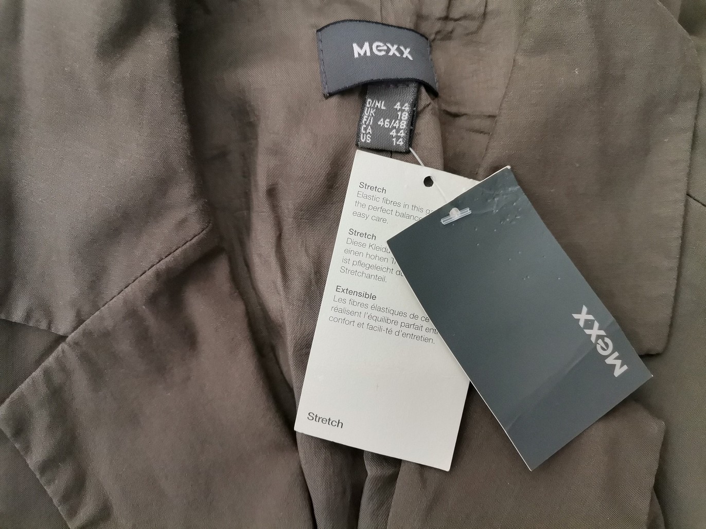 IMG_20230105_123736.jpg Mexx Rozmiar 44 Kolor Khaki Kołnierz Żakiet z zapięciem Długi rękaw Materiał Bawełna